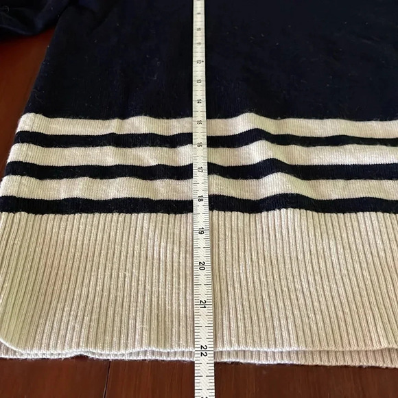 Chinti and Parker Navy and White Striped Wool Sweater- L - Picture 6 of 6